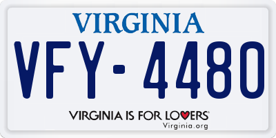 VA license plate VFY4480