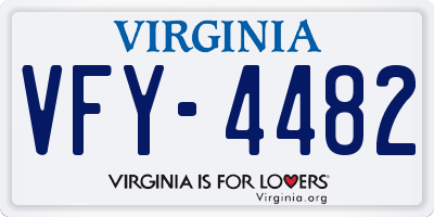 VA license plate VFY4482