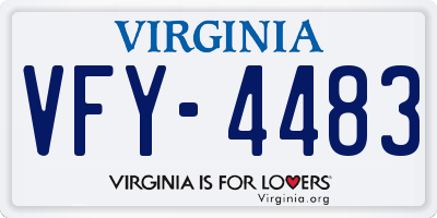 VA license plate VFY4483