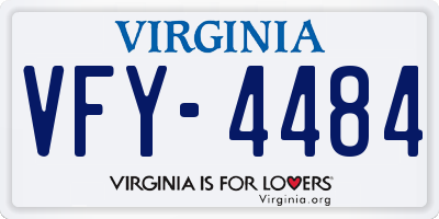 VA license plate VFY4484