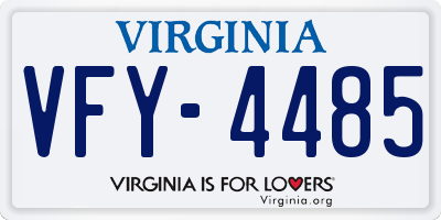 VA license plate VFY4485