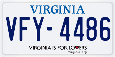 VA license plate VFY4486