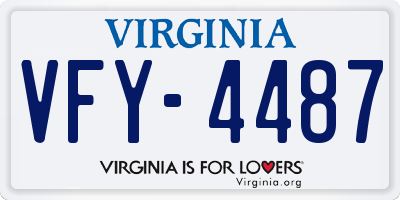 VA license plate VFY4487