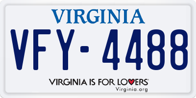 VA license plate VFY4488