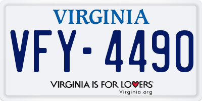 VA license plate VFY4490