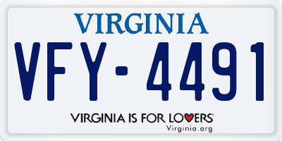 VA license plate VFY4491