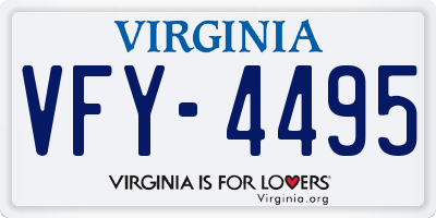 VA license plate VFY4495