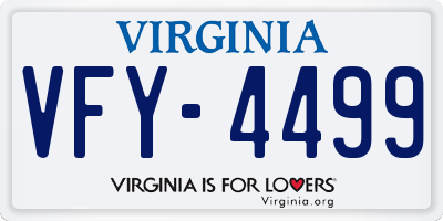 VA license plate VFY4499