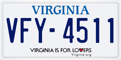 VA license plate VFY4511