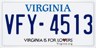 VA license plate VFY4513