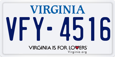 VA license plate VFY4516
