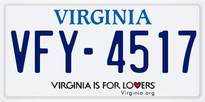 VA license plate VFY4517
