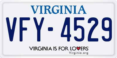 VA license plate VFY4529