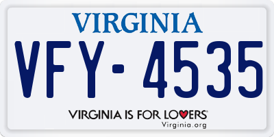 VA license plate VFY4535
