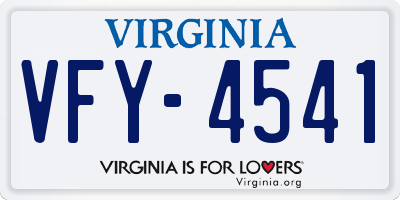 VA license plate VFY4541