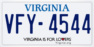 VA license plate VFY4544