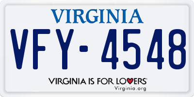 VA license plate VFY4548