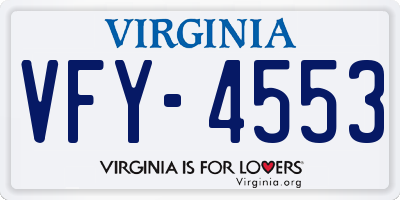 VA license plate VFY4553