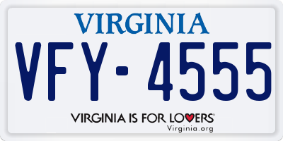 VA license plate VFY4555