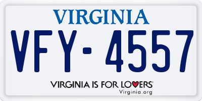 VA license plate VFY4557