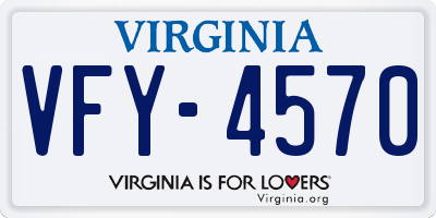 VA license plate VFY4570