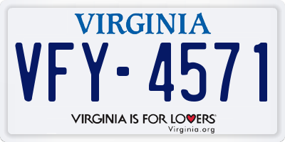 VA license plate VFY4571
