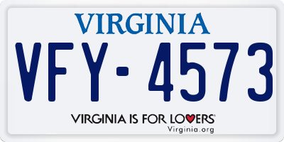 VA license plate VFY4573
