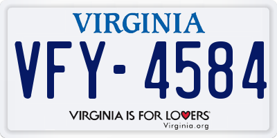VA license plate VFY4584