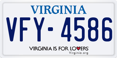 VA license plate VFY4586