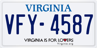 VA license plate VFY4587