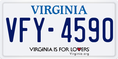 VA license plate VFY4590