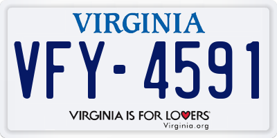VA license plate VFY4591