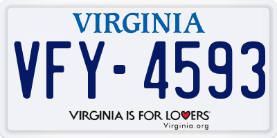 VA license plate VFY4593