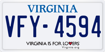 VA license plate VFY4594