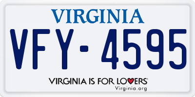 VA license plate VFY4595