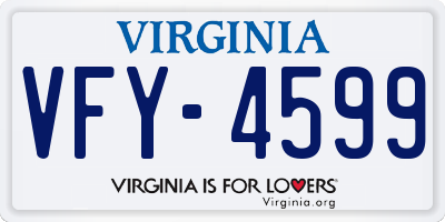 VA license plate VFY4599