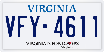 VA license plate VFY4611