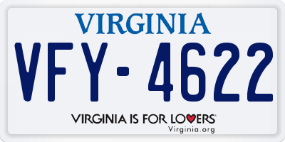 VA license plate VFY4622