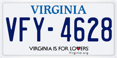 VA license plate VFY4628