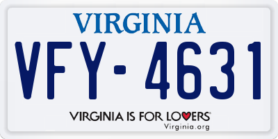 VA license plate VFY4631