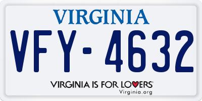 VA license plate VFY4632