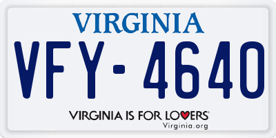 VA license plate VFY4640