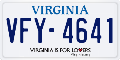 VA license plate VFY4641