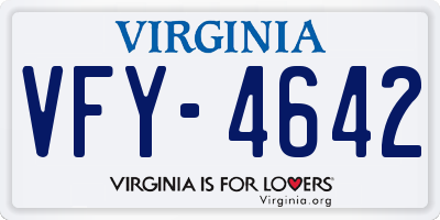 VA license plate VFY4642