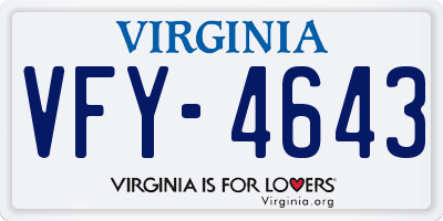 VA license plate VFY4643