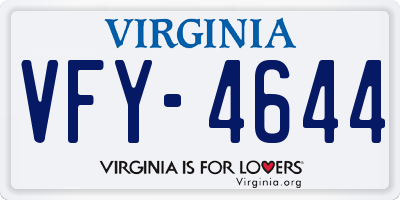 VA license plate VFY4644