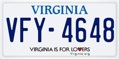 VA license plate VFY4648
