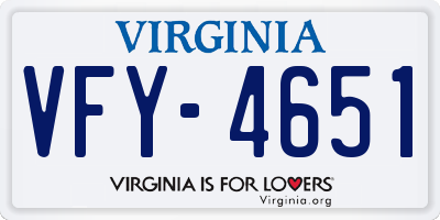 VA license plate VFY4651