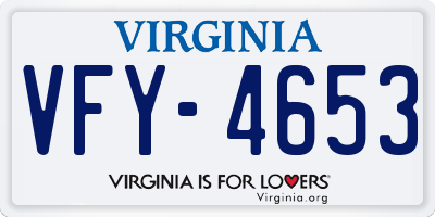 VA license plate VFY4653