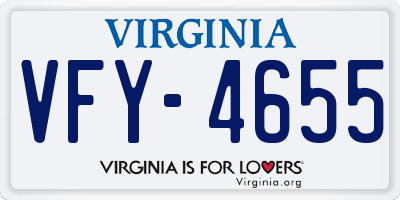 VA license plate VFY4655